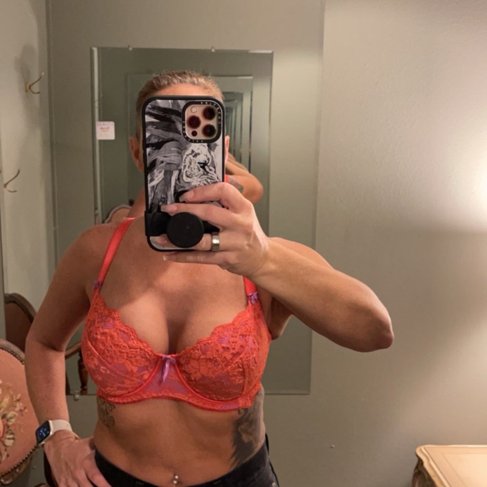 Pour Moi Amour non padded bra Orange/ultraviolet new with tags - Picture 6 of 9